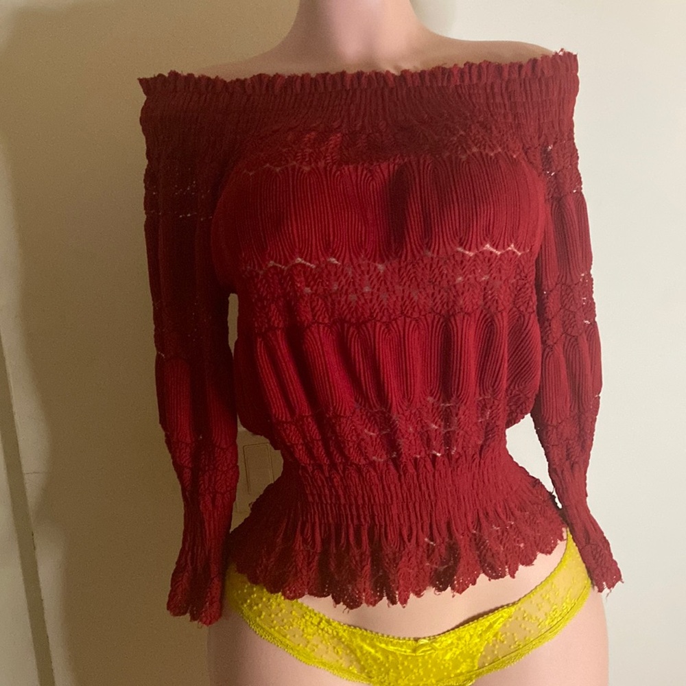 Chocolate USA Red Off The Shoulder Women’s Top Size Medium